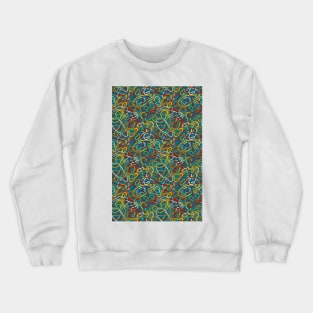 70s squiggles on blue Crewneck Sweatshirt